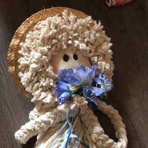 Vintage Straw Hat Mop Doll